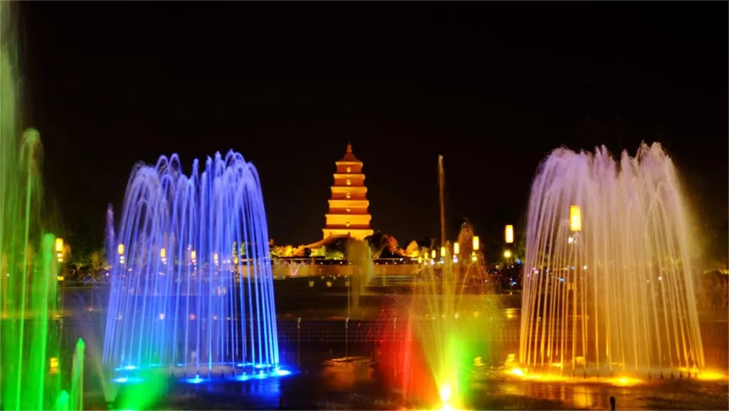 The Big Wild Goose Pagoda Fountains