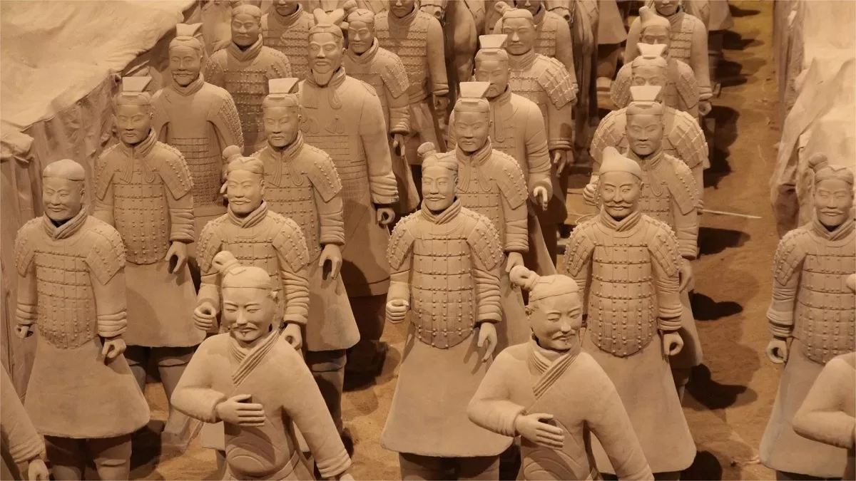 Why were the terracotta warriors buried standing up