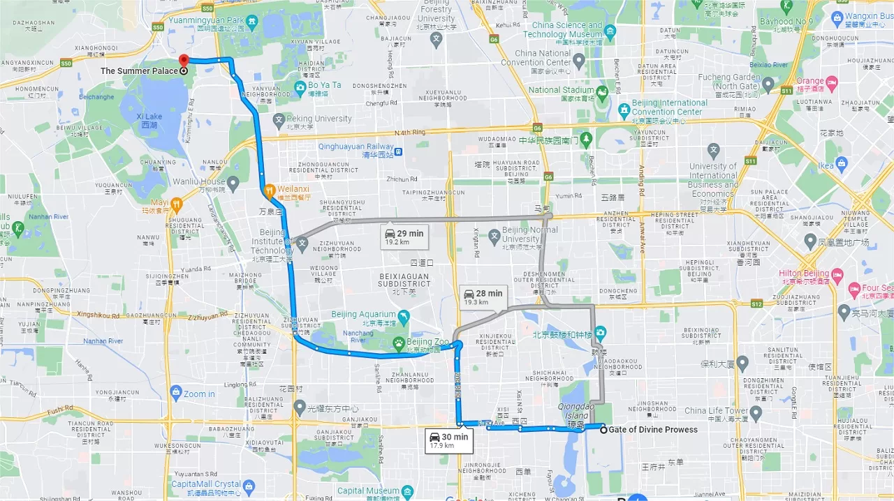 how to get summer palace from forbidden city