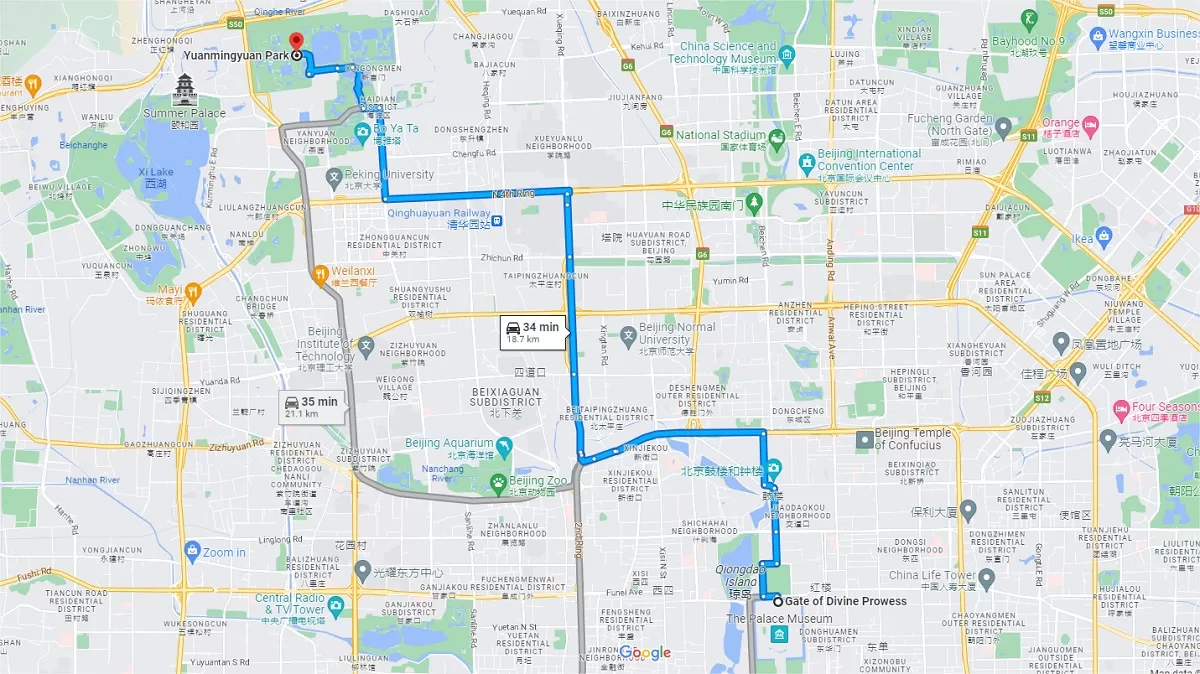how to get to old summer palace from forbidden city