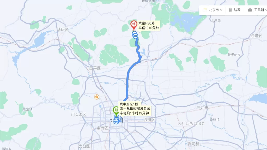 Is it possible to take a bus from the forbidden city to jiankou Great Wall